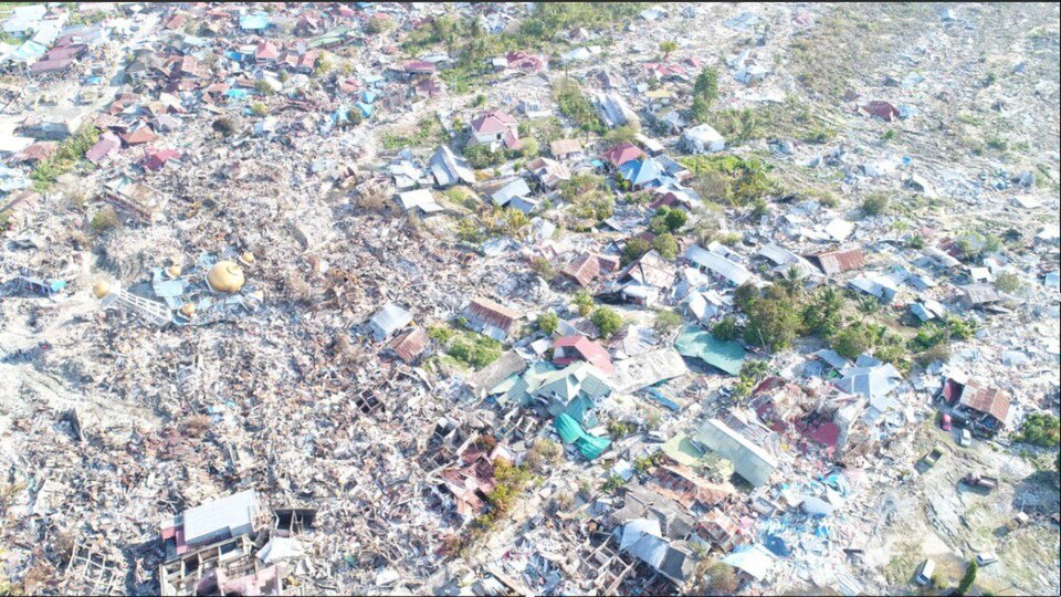 Scene of destruction in Balaroa