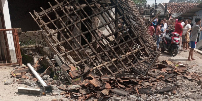 Damaged building in Cianjur Regency