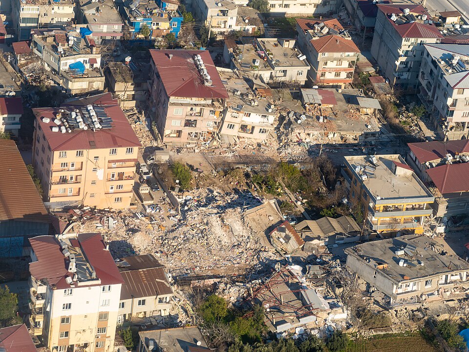 Aerial view of the Hatay Province in Turkey, on February 19, 2023. [State Department photo by Ron Przysucha/ Public Domain]
