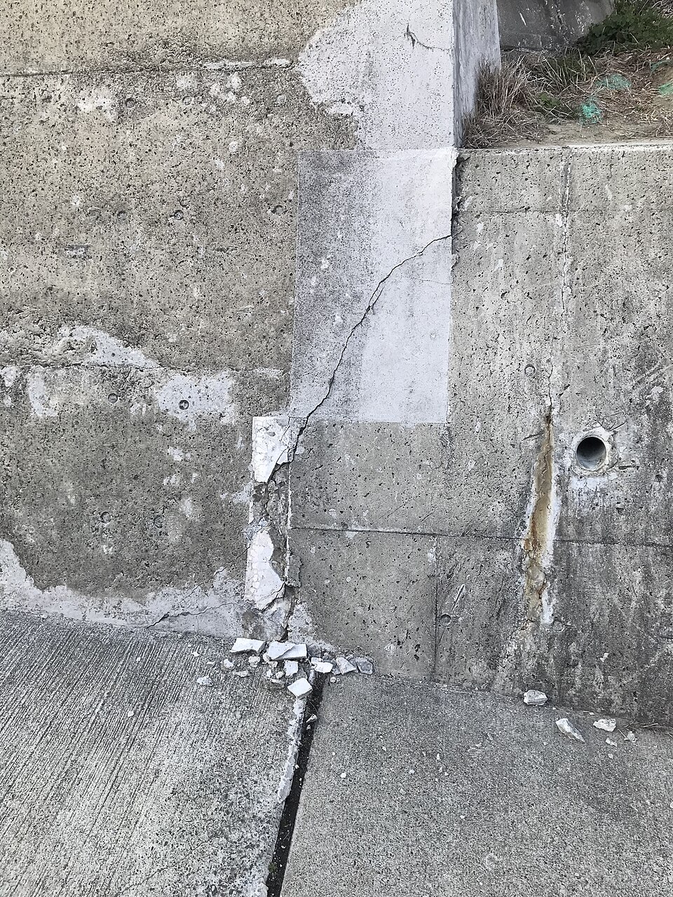 A crack in Taihaku, Sendai caused by 2022 March Fukushima Earthquake